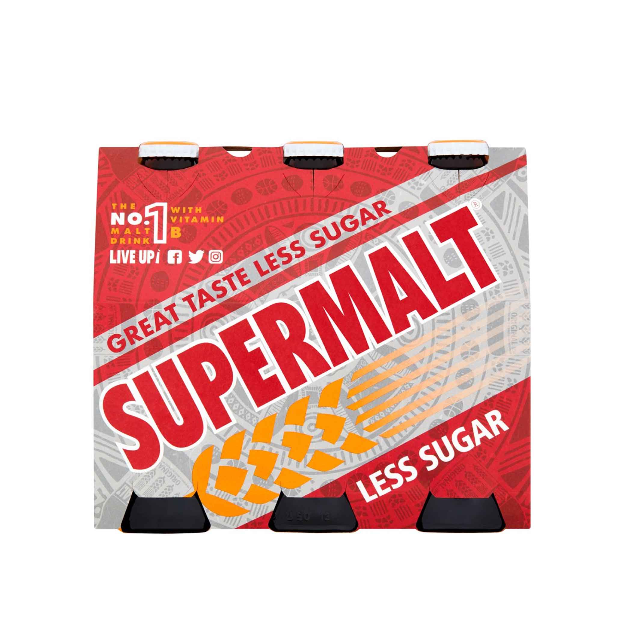 Super Malt Original Less Sugar Bottle 330ml x6