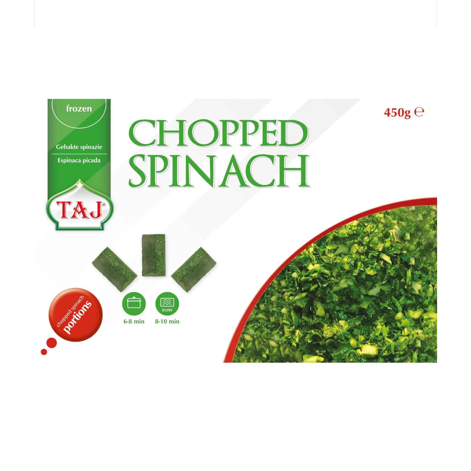 TAJ FROZEN Chopped Spinach Leaf 400G