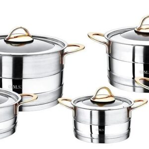 Alternative view of OMS 10PC CYLINDER STAINLESS STEEL SET COPPER HANDLE