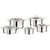 OMS 10PC CYLINDER STAINLESS STEEL SET COPPER HANDLE