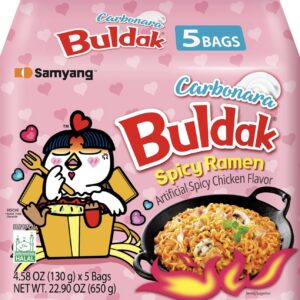 Samyang Carbo Buldak Nuclear Fire Fried Super Hot Spicy Noodle 5 Pack 650g